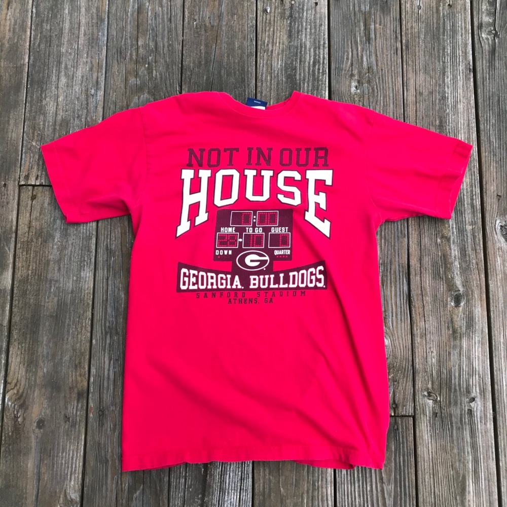 Vintage Red Georgia Bull Dogs "Our House" Tee